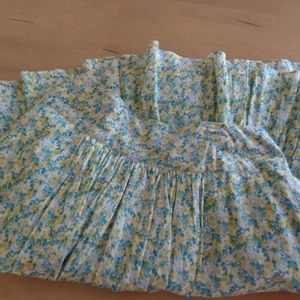 Floral Talbots Skirt 2 Petite Yellow Green Flowers